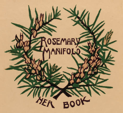 Exlibris by ? Unbekannt from Unknown for Rosemary Manifold - Flora 