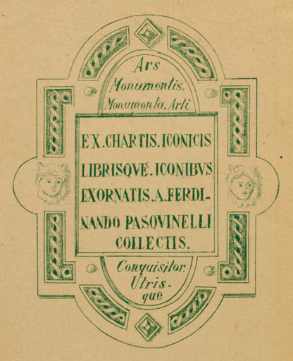 Exlibris by ? Unbekannt from Unknown for Ferdinando Pasquinelli - Ornament Text/Writing 