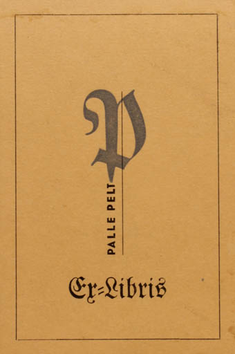 Exlibris by ? Unbekannt from Unknown for Palle Pelt - Text/Writing 