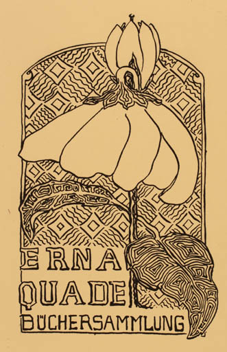 Exlibris by ? Unbekannt from Unknown for Erna Quade - Flower Jugend 