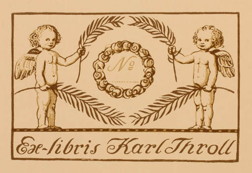 Exlibris by ? Unbekannt from Unknown for Karl Throll - Angel 