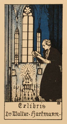 Exlibris by ? Unbekannt from Unknown for Dr. Walter Hartmann - Interior Church Religion 