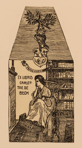 Exlibris by ? Unbekannt from Unknown for Carlottae de Beck - Book Interior Woman 