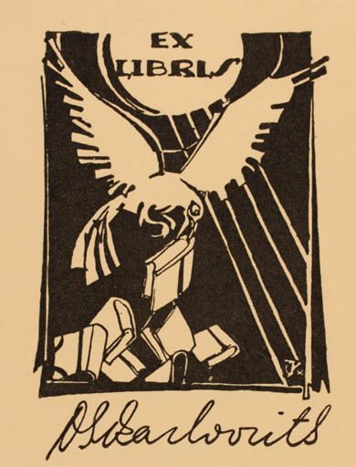 Exlibris by ? Unbekannt from Unknown for O. Scharlovits - Book Bird 