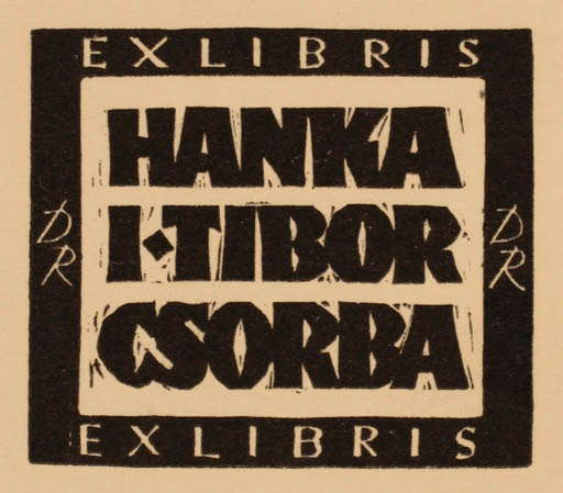 Exlibris by ? Unbekannt from Unknown for Hanka i Tibor Csorba - Text/Writing 