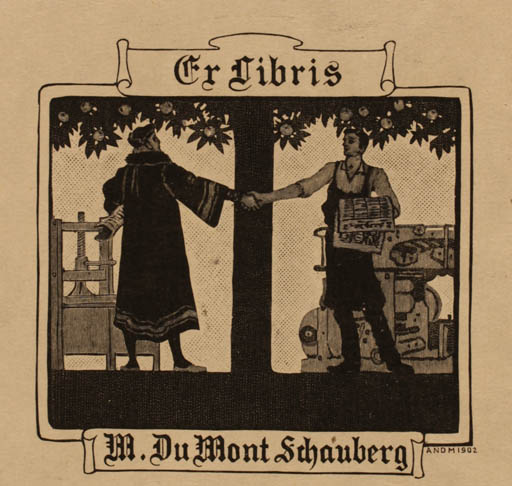 Exlibris by ? Unbekannt from Unknown for M. Du Mont Schauberg - 