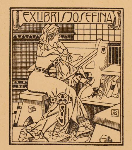 Exlibris by ? Unbekannt from Unknown for ? Josefina - Interior Woman Text/Writing 