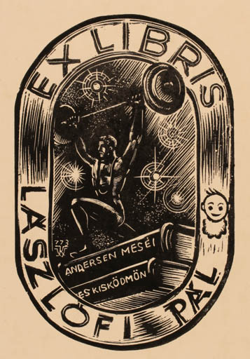 Exlibris by ? Unbekannt from Unknown for Pal Laszlofi - Sport/game 