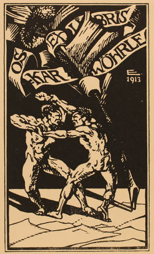 Exlibris by ? Unbekannt from Unknown for Oskar Wöhrle - Drama 