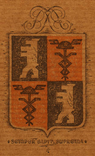 Exlibris by ? Unbekannt from Unknown for ? B. E. - Heraldry 