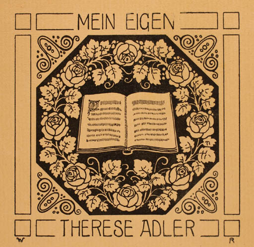 Exlibris by ? Unbekannt from Unknown for Therese Adler - Book Flora 