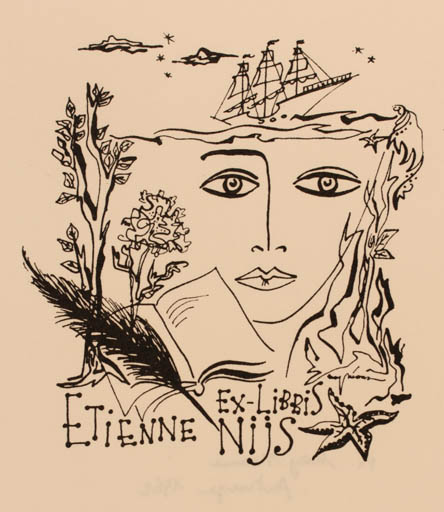 Exlibris by ? Unbekannt from Unknown for Etienne Nijs - Flower Book 