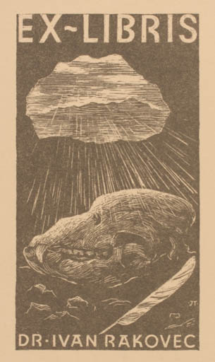 Exlibris by ? Unbekannt from Unknown for Dr. Ivan Rakovec - Fauna Scenery/Landscape 