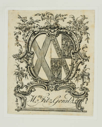 Exlibris by ? ? from Ireland for Mrs. Genlis Fitzgerald - Heraldry Historical Person 
