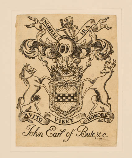 Exlibris by ? ? from Great Britain for John Stuart - Heraldry Historical Person Regent/royalty 