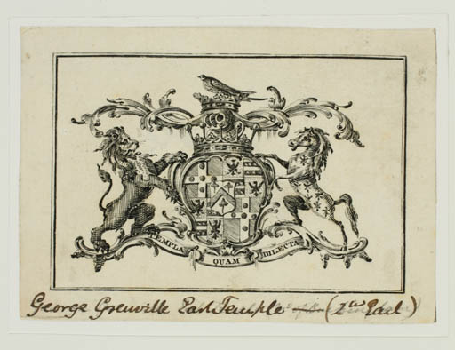 Exlibris by ? ? from Great Britain for Richard Grenville - Heraldry Historical Person Regent/royalty 