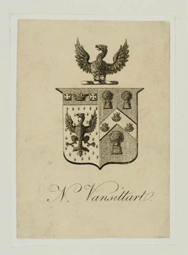 Exlibris by ? ? from Great Britain for Nicholas Vansittart - Heraldry Historical Person Regent/royalty 
