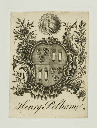 Exlibris by ? ? from Great Britain for Henry Pelham - Heraldry Historical Person 