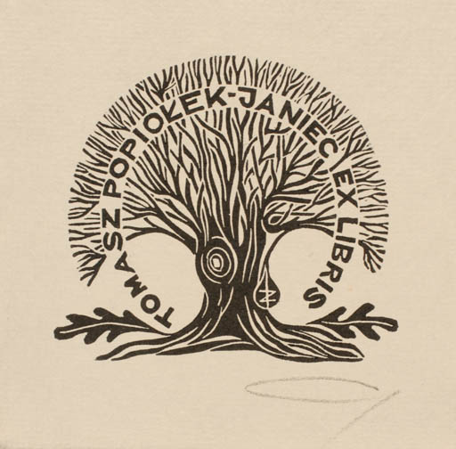 Exlibris by Zbigniew Jozwik from Poland for Thimasz Popopkek Janiec - Tree 
