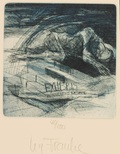 Exlibris by Regina Franke from Germany for Hannelore Moede - Man 
