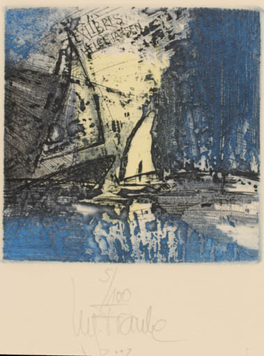 Exlibris by Regina Franke from Germany for Helge Larsen - Maritime 