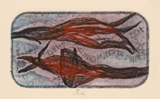 Exlibris by Bohdan Rutkowiak from Poland for Aliny  , Hurberta Twardowskich - Abstract 