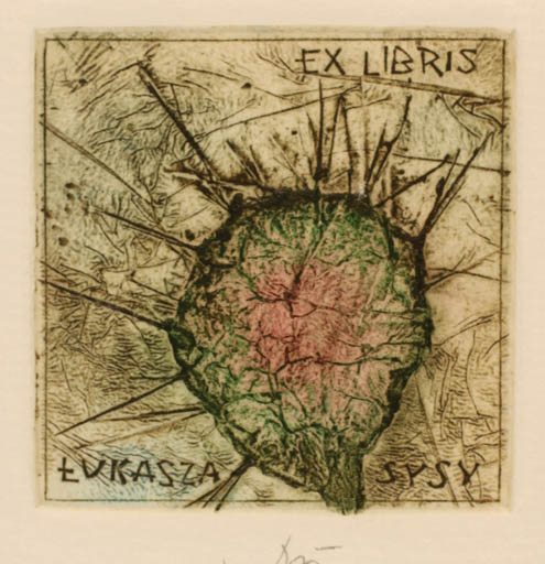 Exlibris by Bohdan Rutkowiak from Poland for Sysy Lukasza - Abstract 