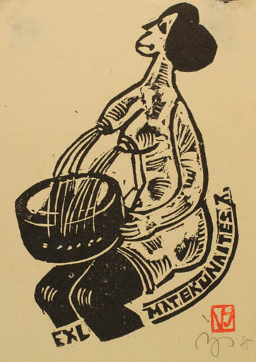 Exlibris by Valerijonas Vytautas Jucys from Lithuania for ? Matekunaites - Woman 