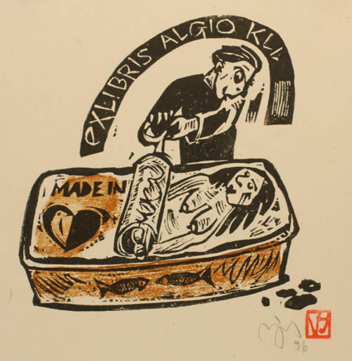 Exlibris by Valerijonas Vytautas Jucys from Lithuania for Algio Kll - Couple 