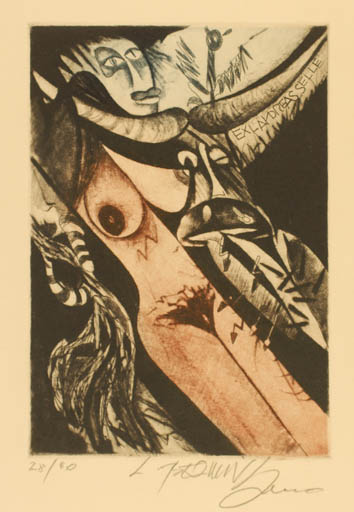 Exlibris by Leo Bednarik from Slovak Republic for Andreas Selle - Europa and the Bull 