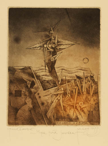 Exlibris by Zdenek Bugan from Slovak Republic for Augustinas Virgilijus Burba - Surrealism 