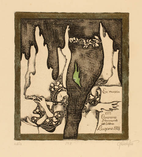 Exlibris by Grazina Didelyte from Lithuania for ? ? - Ex Mucika Music 
