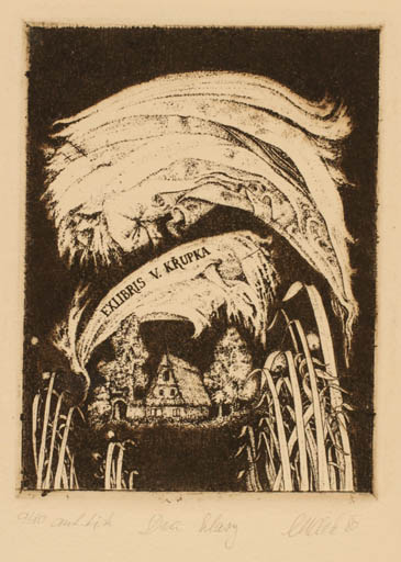 Exlibris by Josef Dudek from Czechoslovakia for Vaclav Krupka - 