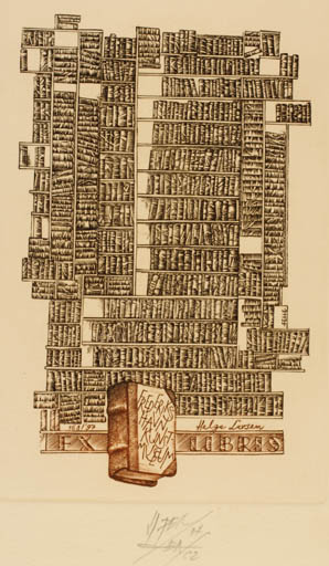 Exlibris by Henryk Feilhauer from Poland for Helge Larsen - Book 