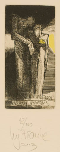 Exlibris by Regina Franke from Germany for Manfred Baumüller - Death Couple 