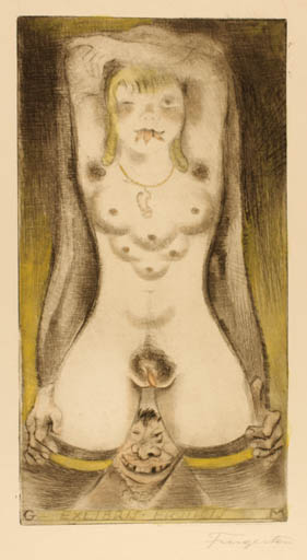 Exlibris by Michael Fingesten from Germany for Gianni Mantero - Erotica 