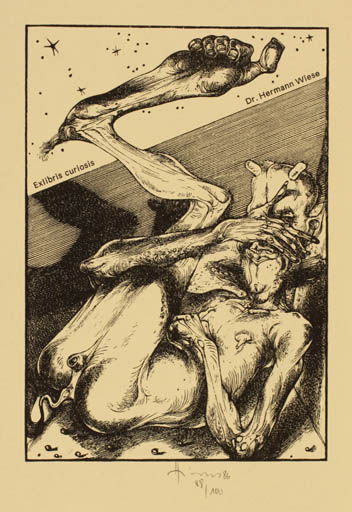 Exlibris by Karl Georg Hirsch from Germany for Dr. Hermann Wiese - 