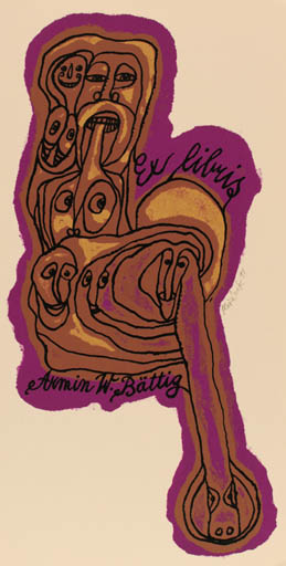 Exlibris by Jaroslav Horanek from Czechoslovakia for Armin W. Bättig - Group Portrait 
