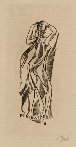 Exlibris by Wojciech Jakubowski from Poland for Heidi & Horst Sparke - Woman 