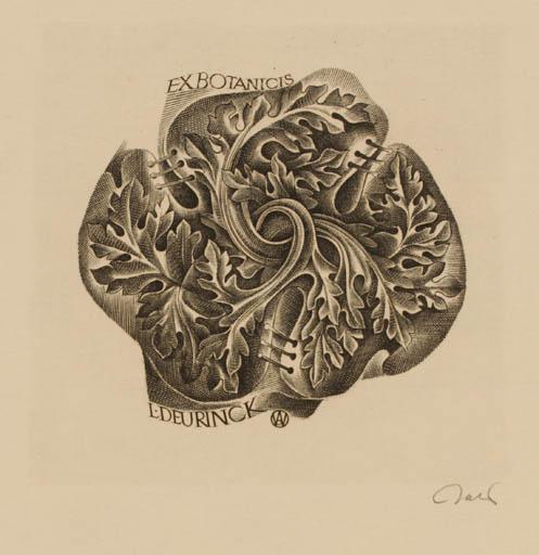Exlibris by Wojciech Jakubowski from Poland for Lodevijk Deurinck - Flora 