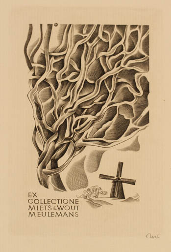 Exlibris by Wojciech Jakubowski from Poland for Miets & Wout Meulemans - Flora Mill 