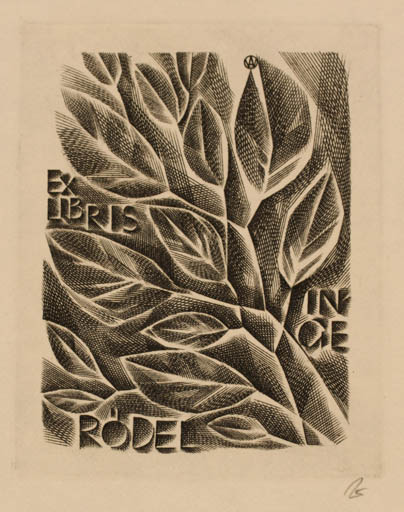 Exlibris by Wojciech Jakubowski from Poland for Inge Rödel - Flora 