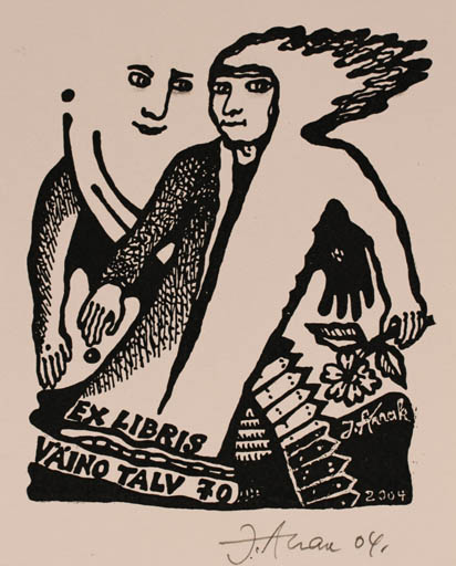 Exlibris by Jüri Arrak from Estonia for Väino Talv - Couple 