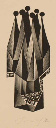 Exlibris by Anatolij Kalaschnikow from Russia for Vaclav Krupka - Abstract 