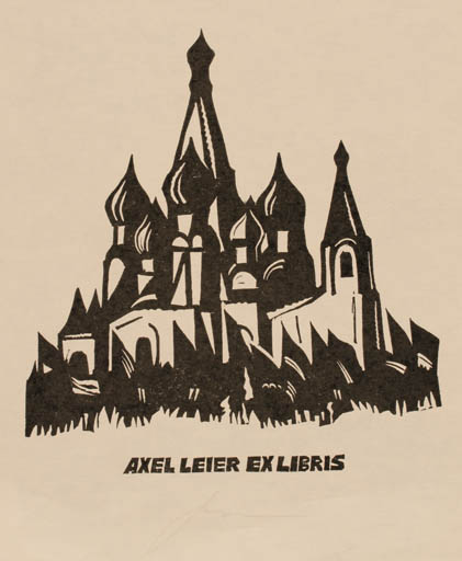 Exlibris by Anatolij Kalaschnikow from Russia for Dr. Axel Leier - Architecture Church 