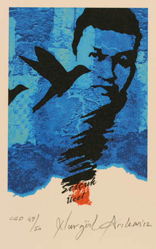 Exlibris by Nurgül Arikan from Turkey for Selcuk Ücel - Bird Portrait 