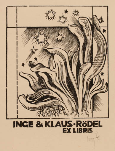 Exlibris by Wojciech Luczak from Poland for Klaus & Inge Rödel - Flora Cosmos 