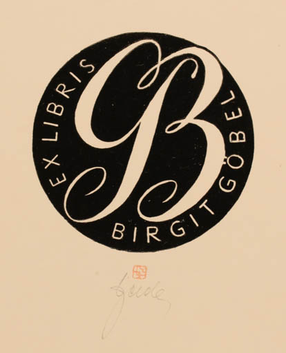 Exlibris by Tadeusz Szumarski from Poland for Birgit Göbel-Stiegler - Monogram 