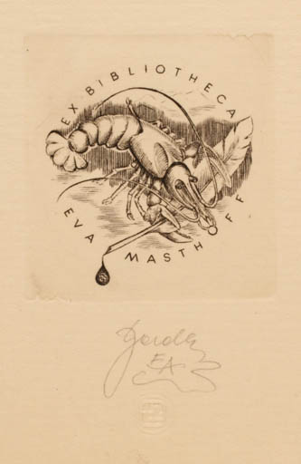 Exlibris by Tadeusz Szumarski from Poland for Eva  Masthoff - Fish 