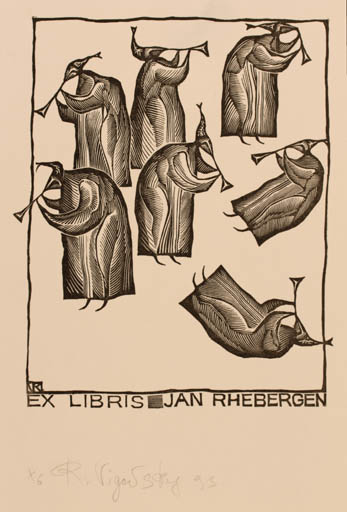 Exlibris by Ruslan Vigovsky from Ukraine for G. Jan Rhebergen - Group Music 